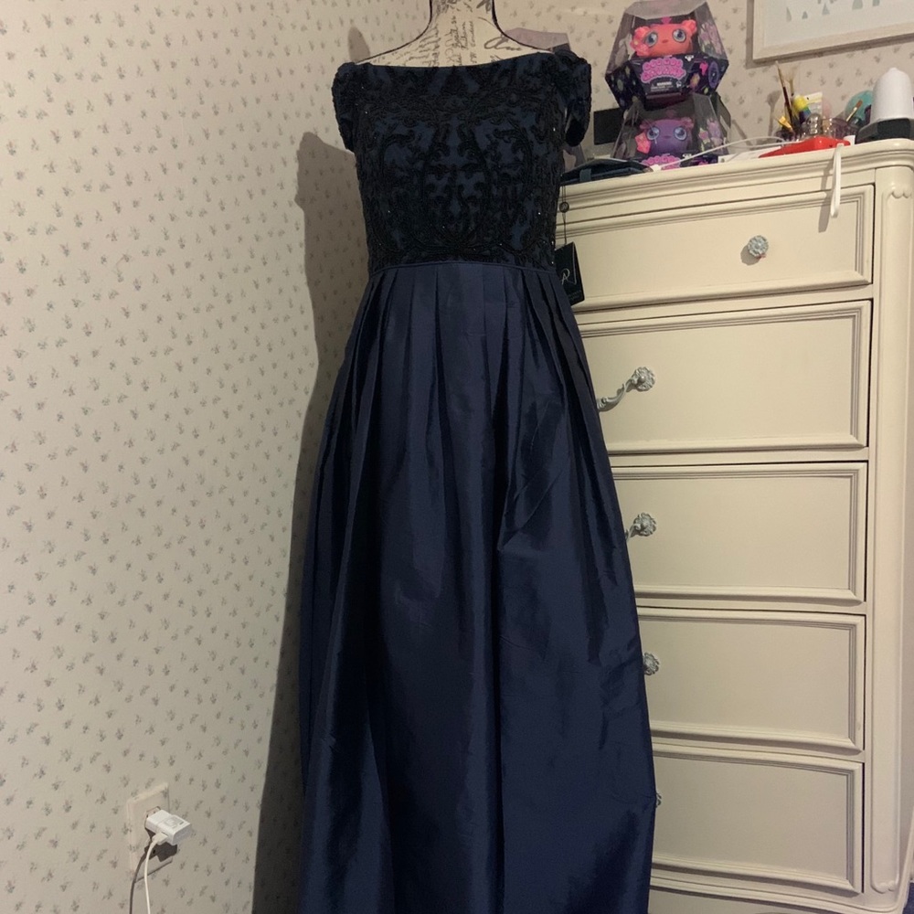 Adrianna Papell Beaded Long Dress